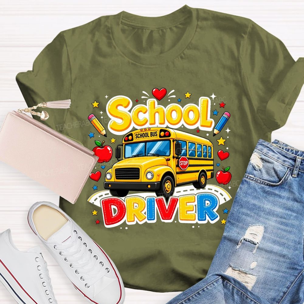 School Driver Transporting Little Learners Every Day T-shirt