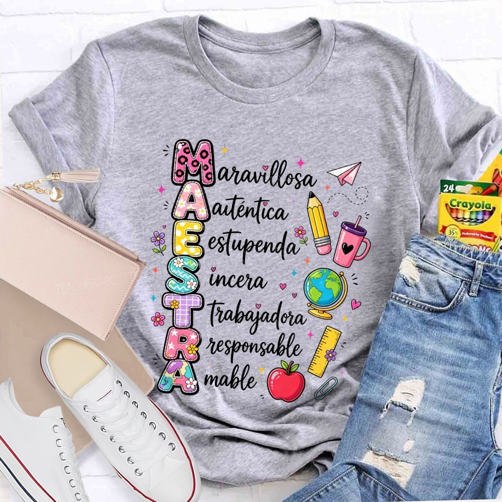 maestra maravillosa autentica Teacher T-shirt