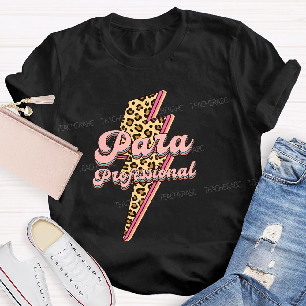 Para Professional Leopard Teacher T-Shirt