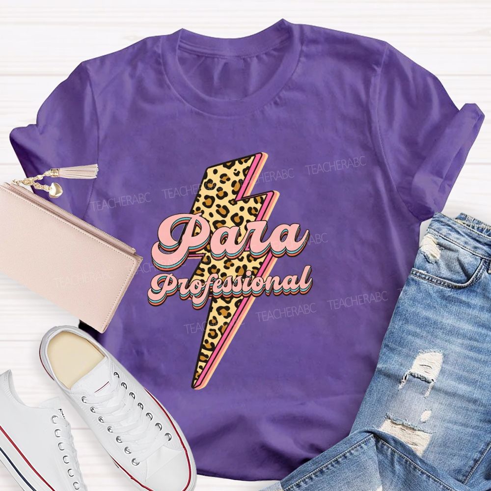 Para Professional Leopard Teacher T-Shirt