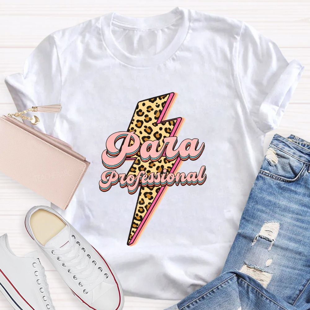 Para Professional Leopard Teacher T-Shirt