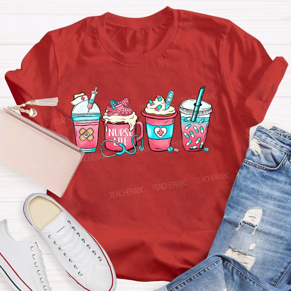 Nurse Life Drink Cup Sublimation T-shirt