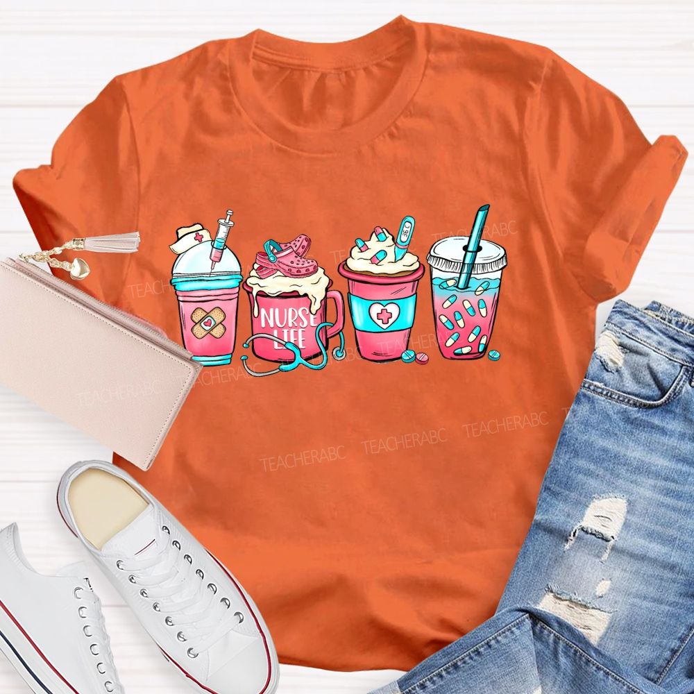 Nurse Life Drink Cup Sublimation T-shirt