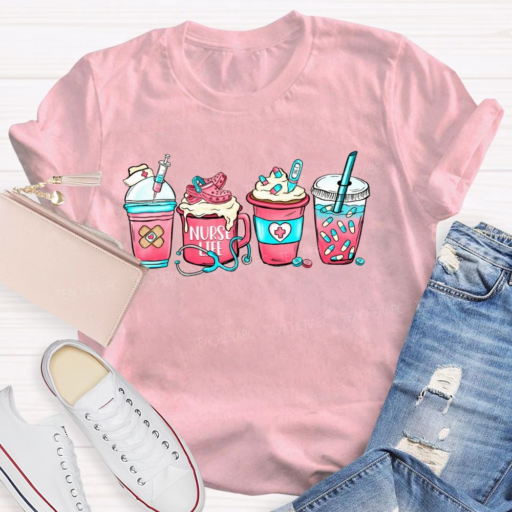 Nurse Life Drink Cup Sublimation T-shirt