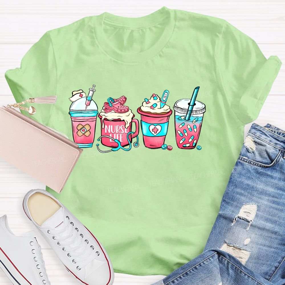 Nurse Life Drink Cup Sublimation T-shirt