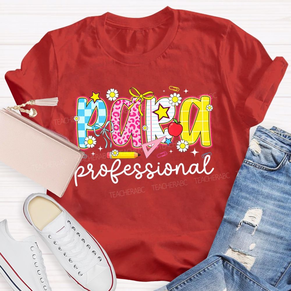 Paraprofessional Doodle Letter Teacher T-shirt