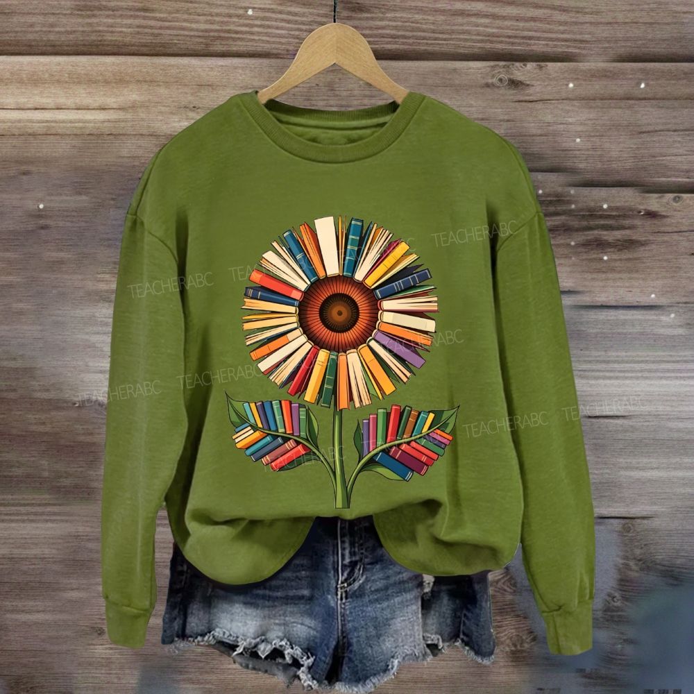 Book-Style Sunflower Sweatshirt