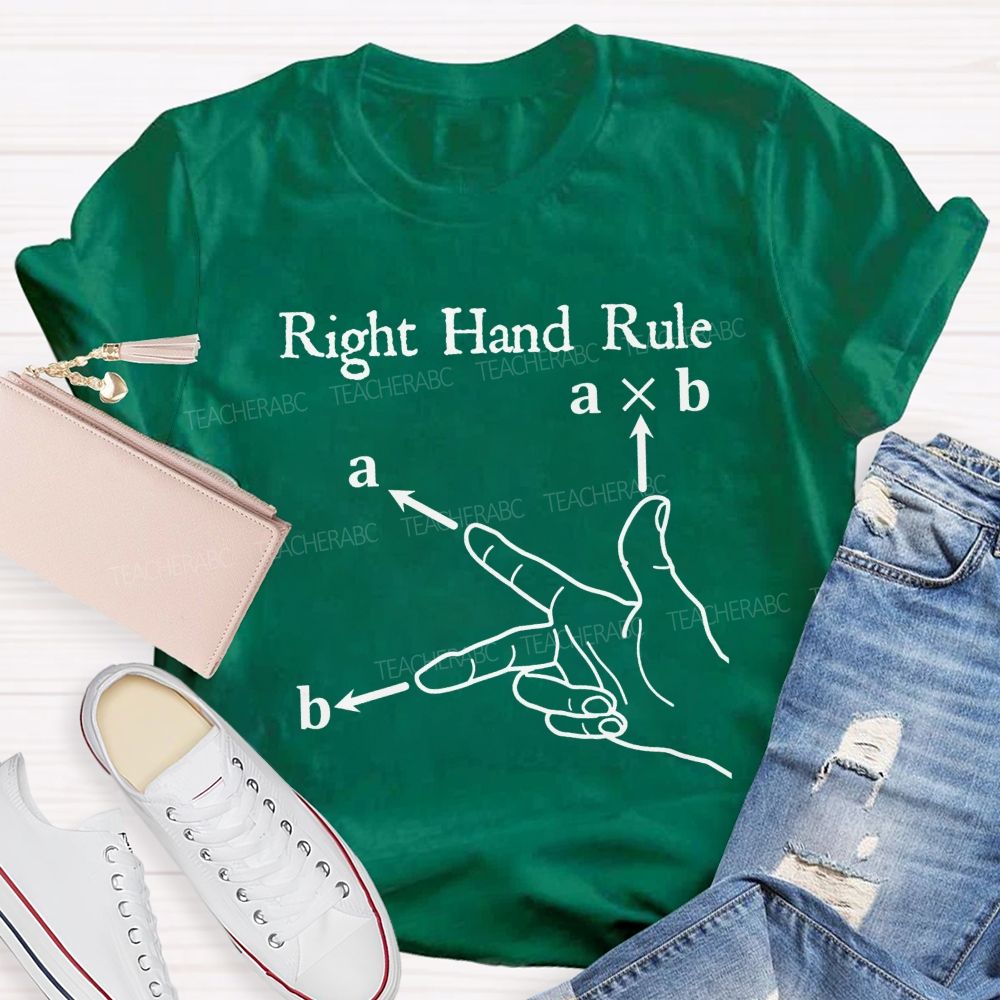 Don'T Cross Your Vectors Without The Right Hand Teacher T-shirt