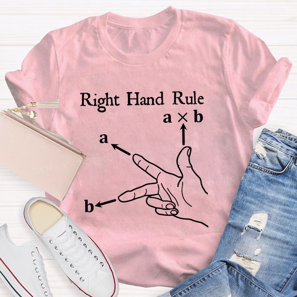 Don'T Cross Your Vectors Without The Right Hand Teacher T-shirt