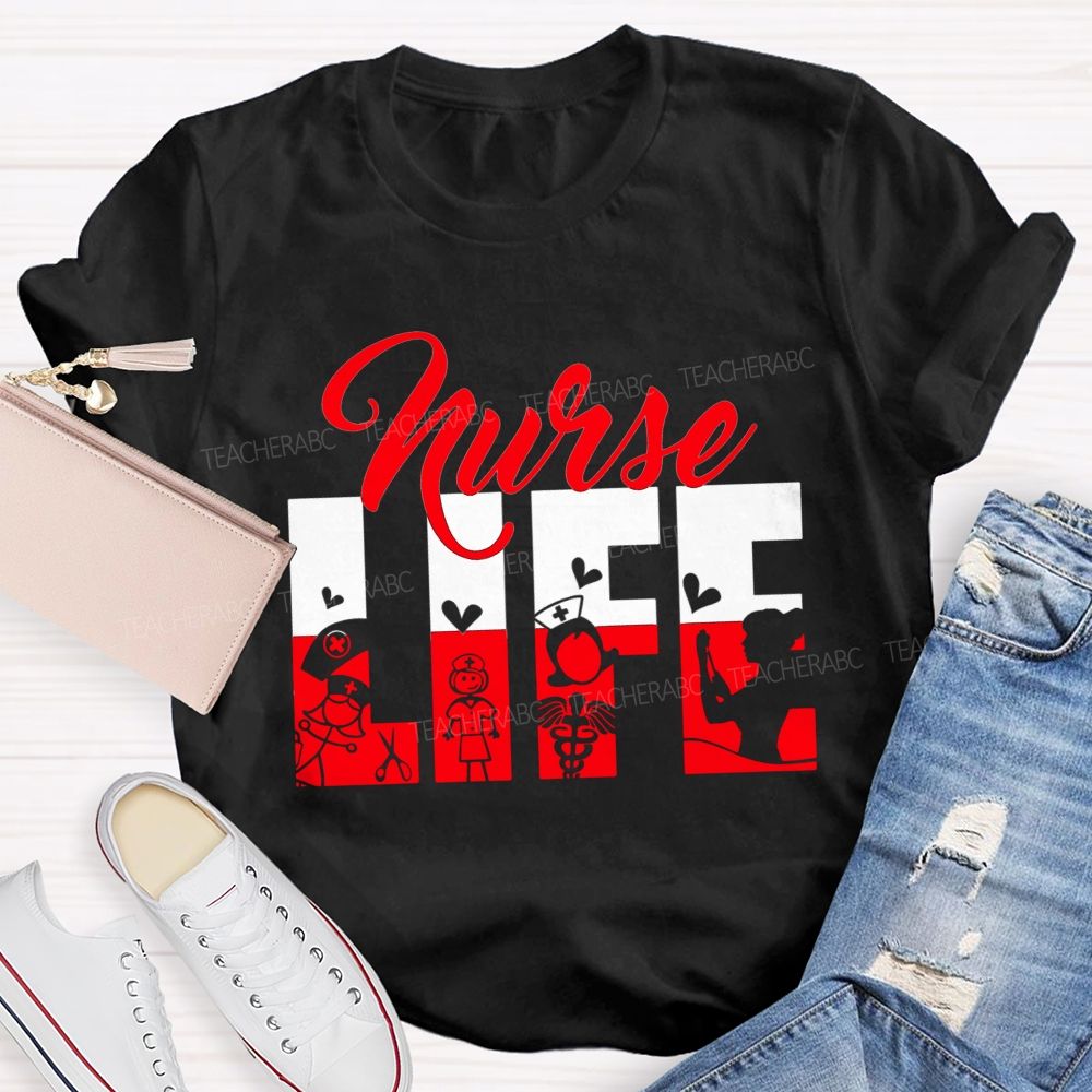 Nurse Life Compassion Runs In My Scrubs T-shirt