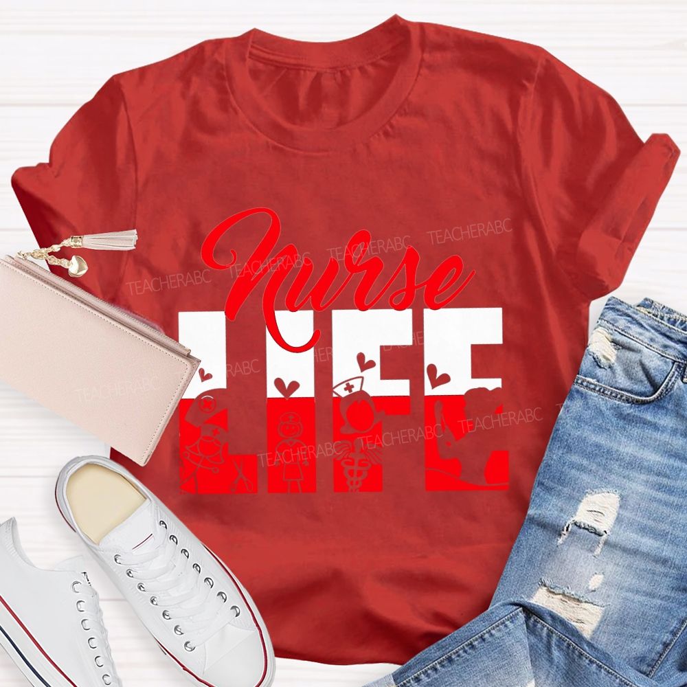 Nurse Life Compassion Runs In My Scrubs T-shirt