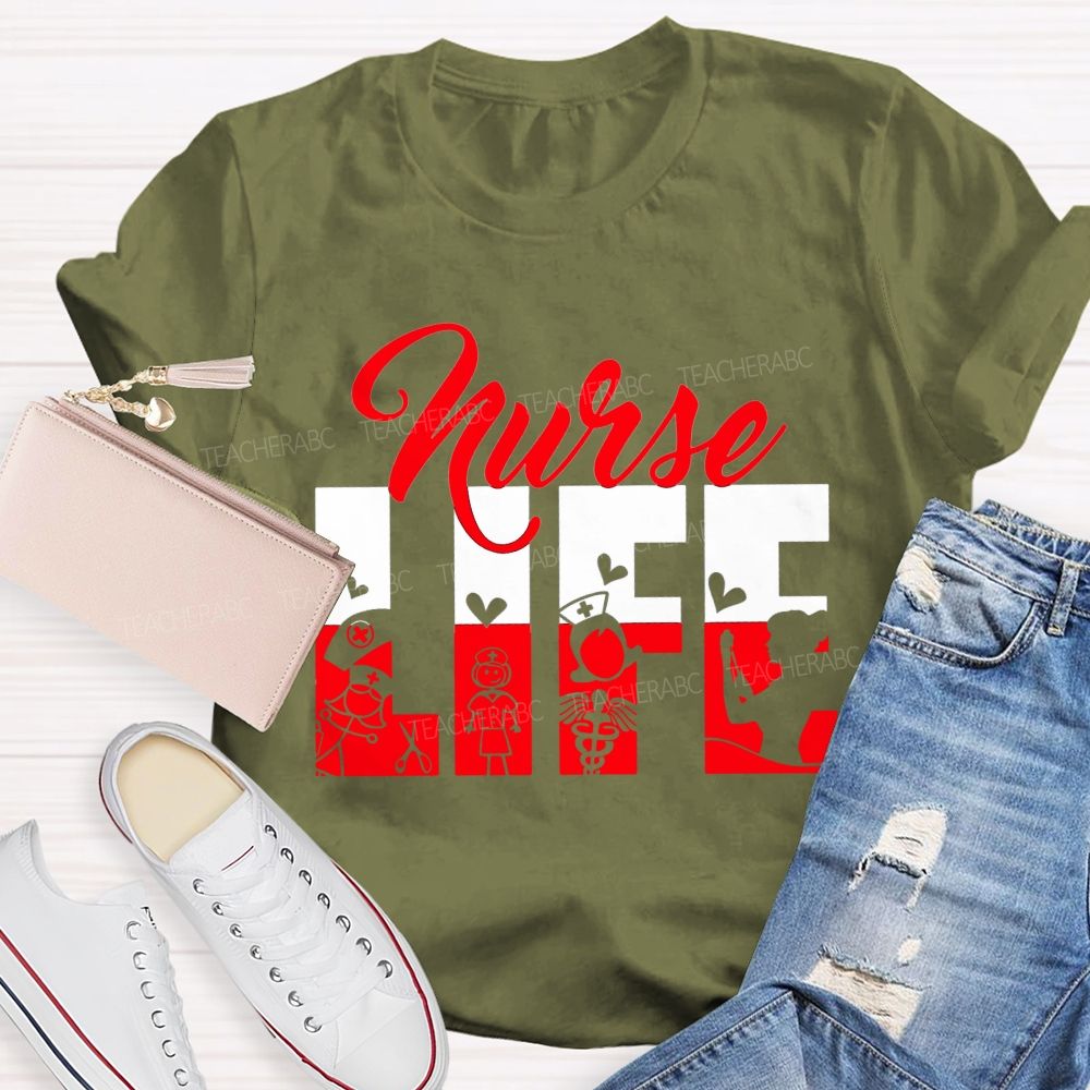 Nurse Life Compassion Runs In My Scrubs T-shirt