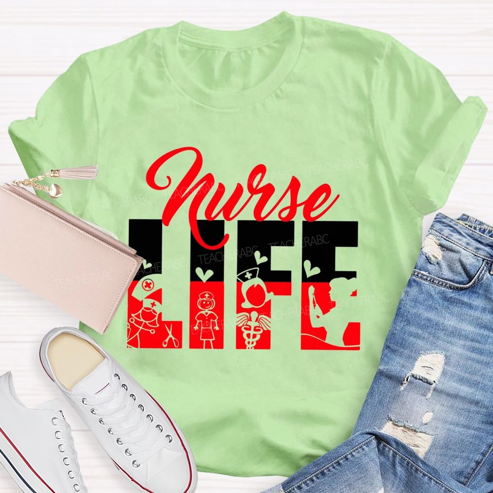 Nurse Life Compassion Runs In My Scrubs T-shirt