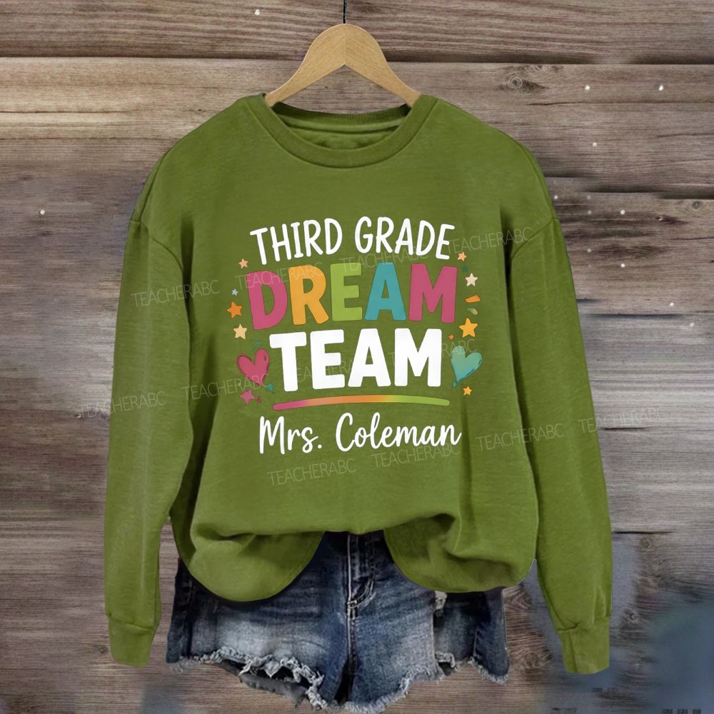 Personalized Garden And Name Dream Team Back To School Sweatshirt
