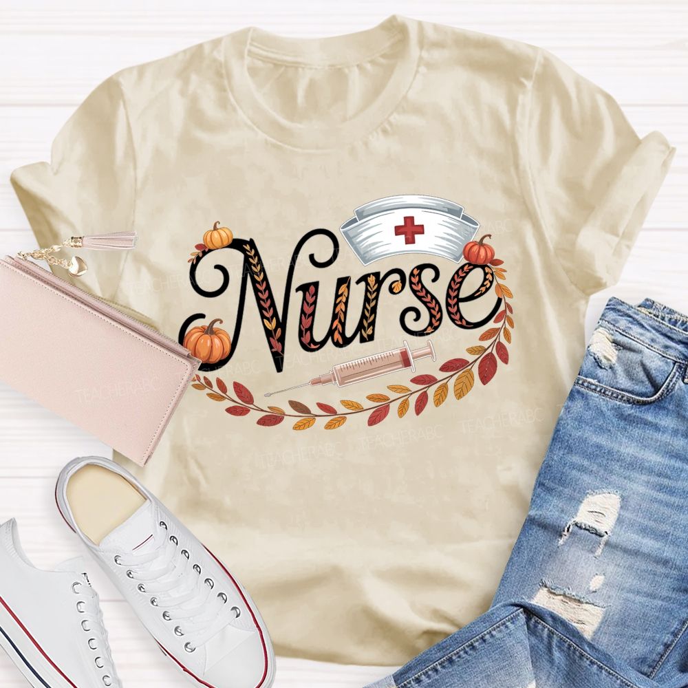 Fall Nurse Pumpkin Fall Vibes Nurse Life T-shirt