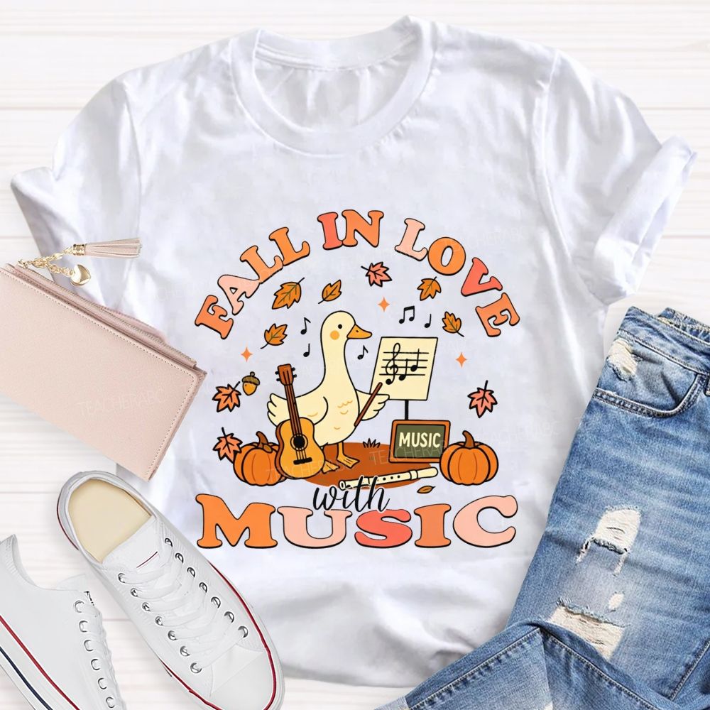 Fall In Love With Music Autumn Melody Lover T-shirt