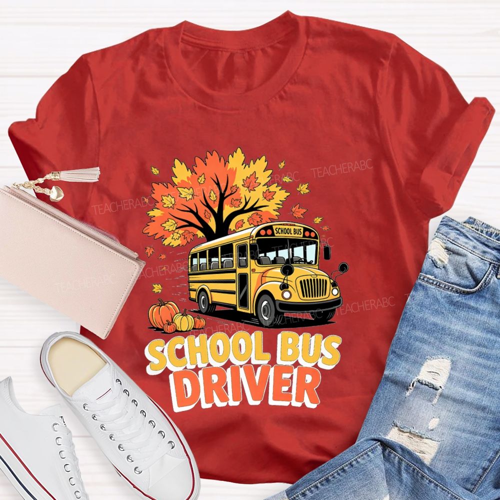School Bus Driver Fall Autumn Season T-shirt