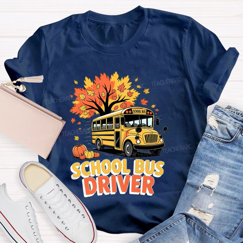 School Bus Driver Fall Autumn Season T-shirt