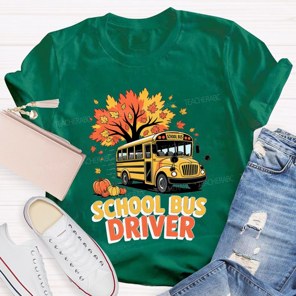 School Bus Driver Fall Autumn Season T-shirt