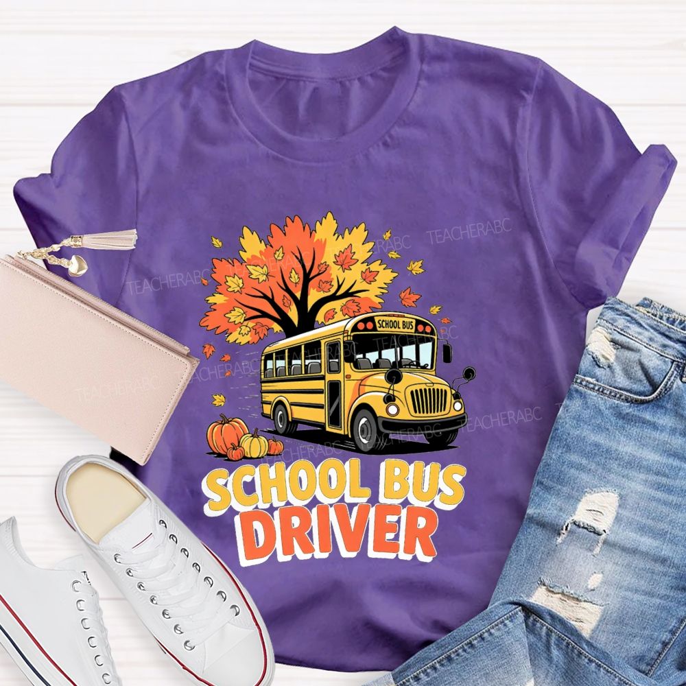 School Bus Driver Fall Autumn Season T-shirt