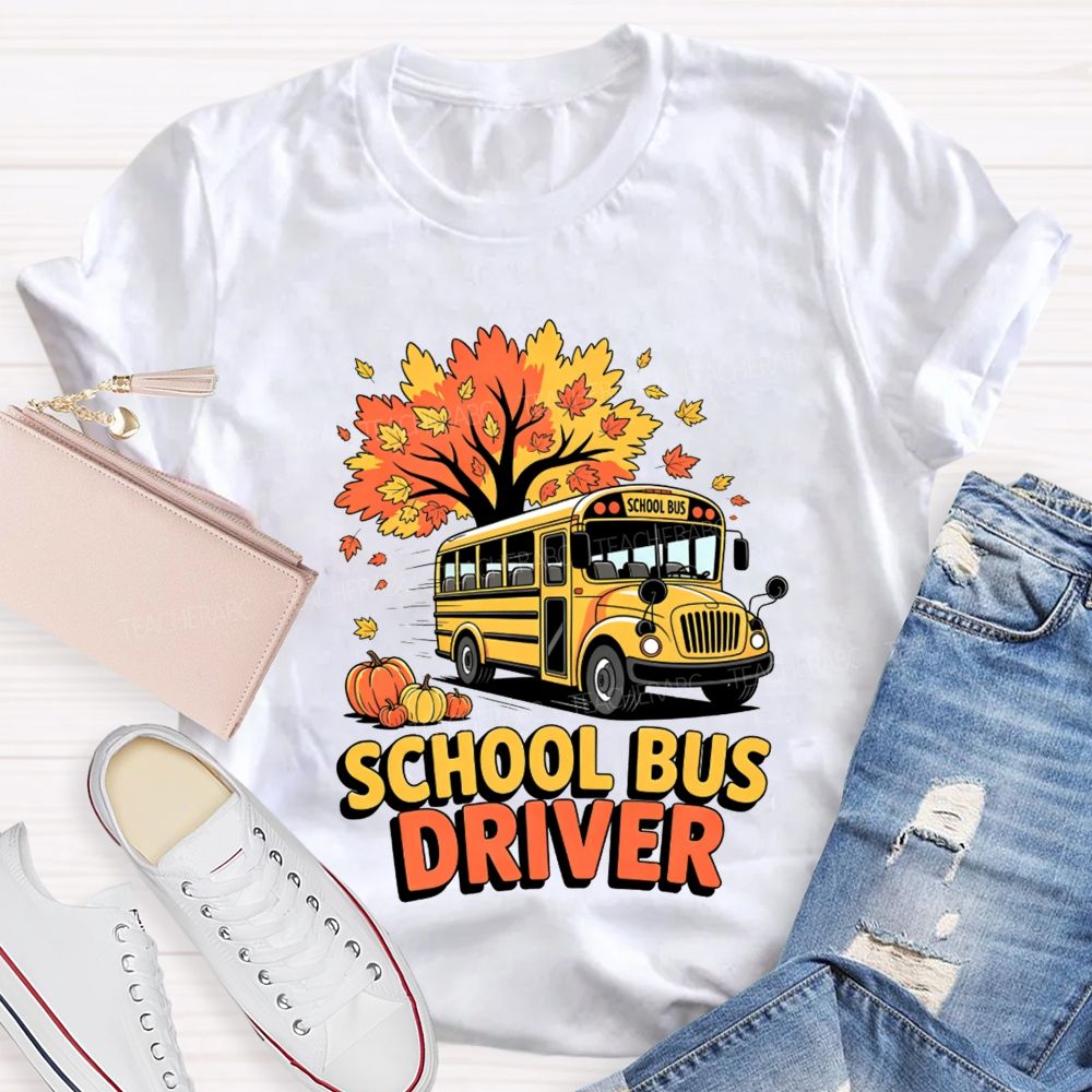 School Bus Driver Fall Autumn Season T-shirt