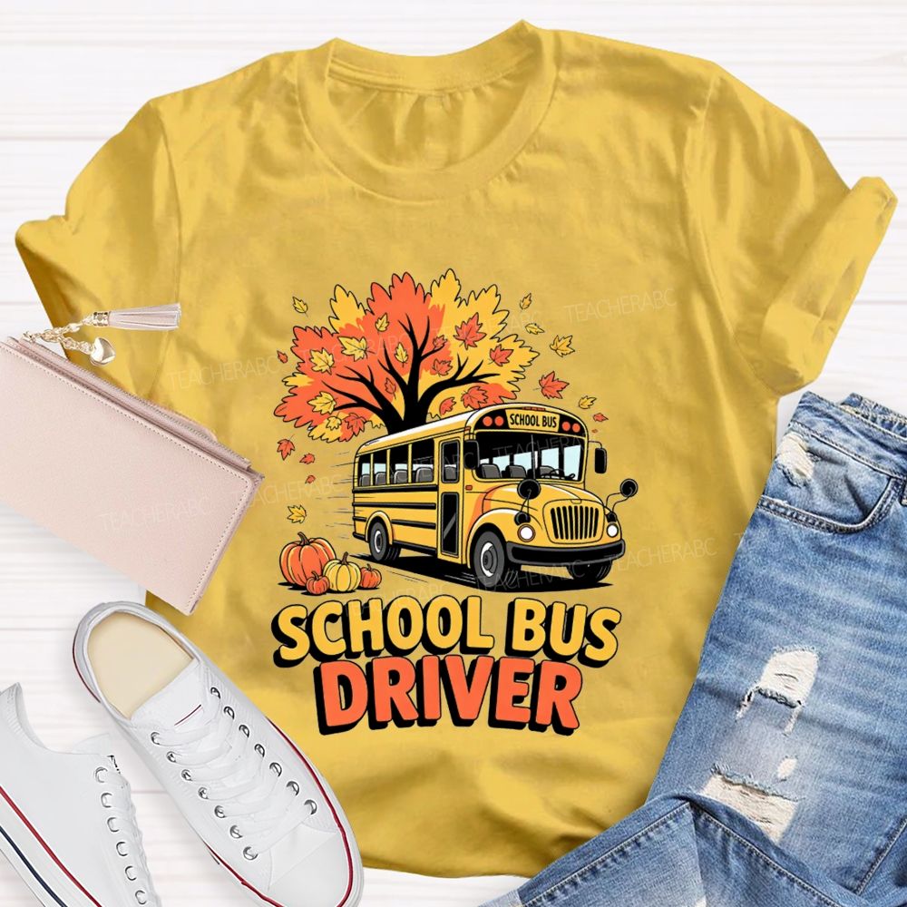 School Bus Driver Fall Autumn Season T-shirt