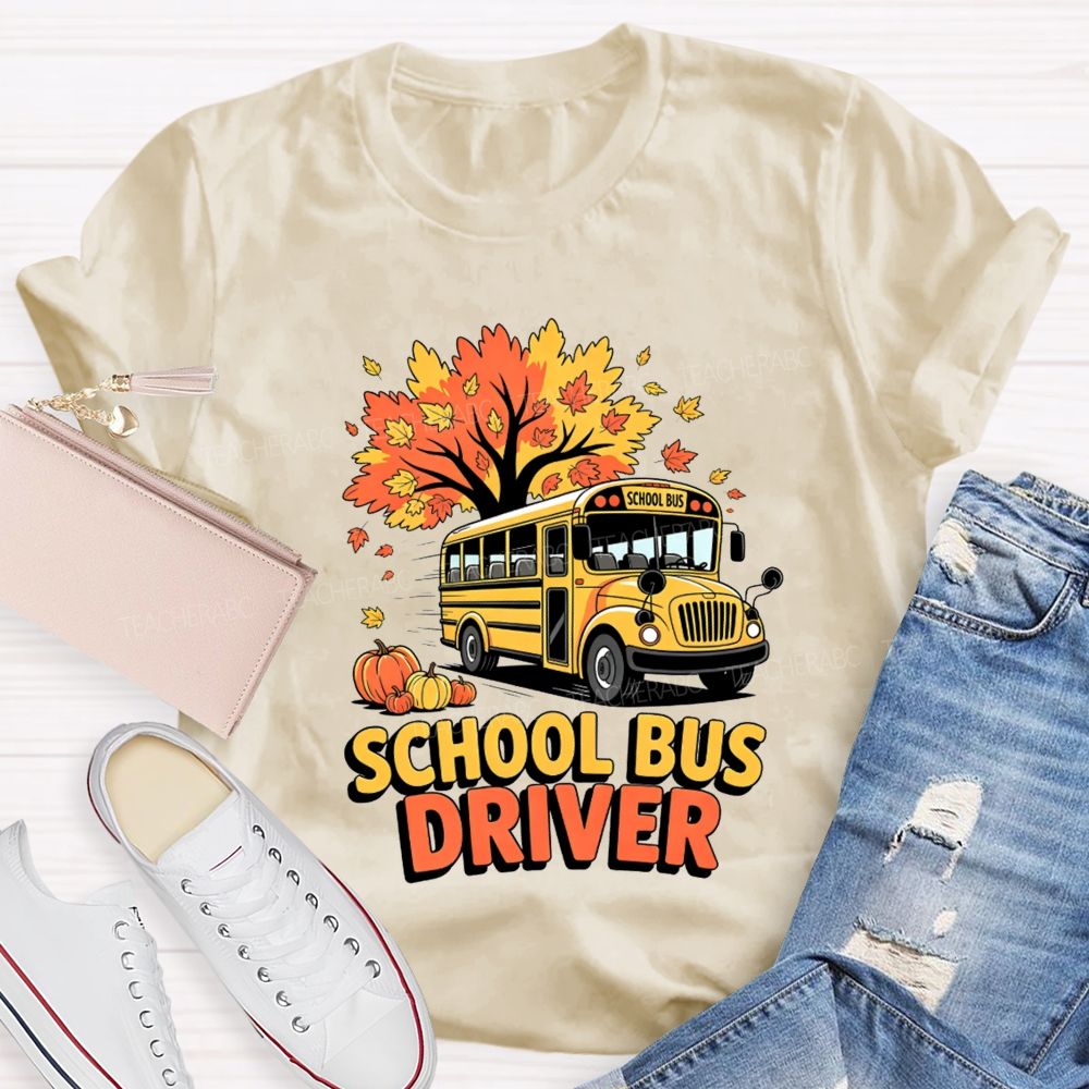 School Bus Driver Fall Autumn Season T-shirt