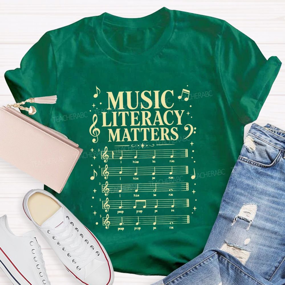Music Literacy Matters Melody And Musical Knowledge Teacher T-shirt