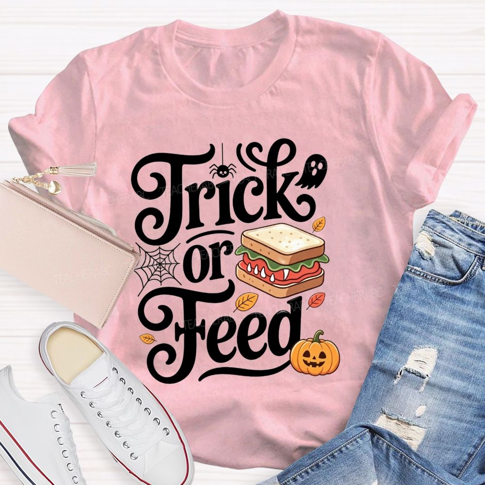 Trick Or Feed Spooky Sandwich Lunch Lady T-shirt