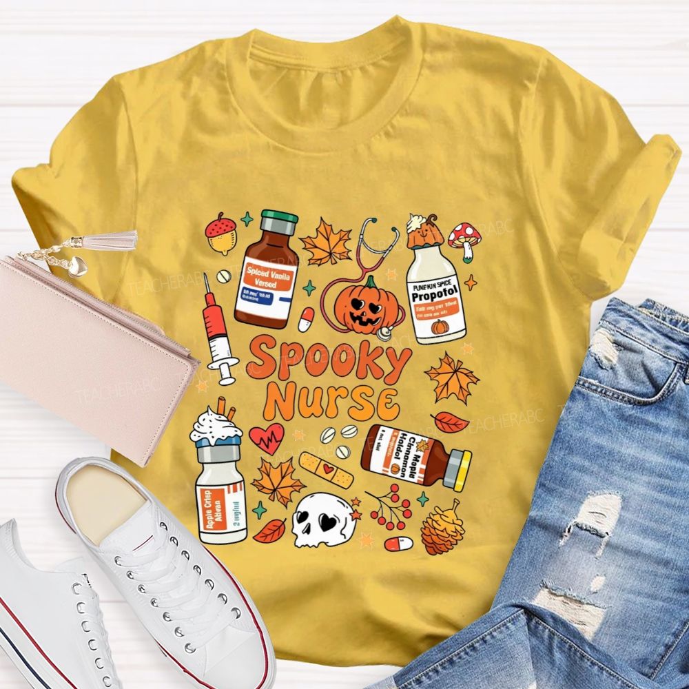 Pooky Nurse Mode Activated For Halloween Teacher T-shirt