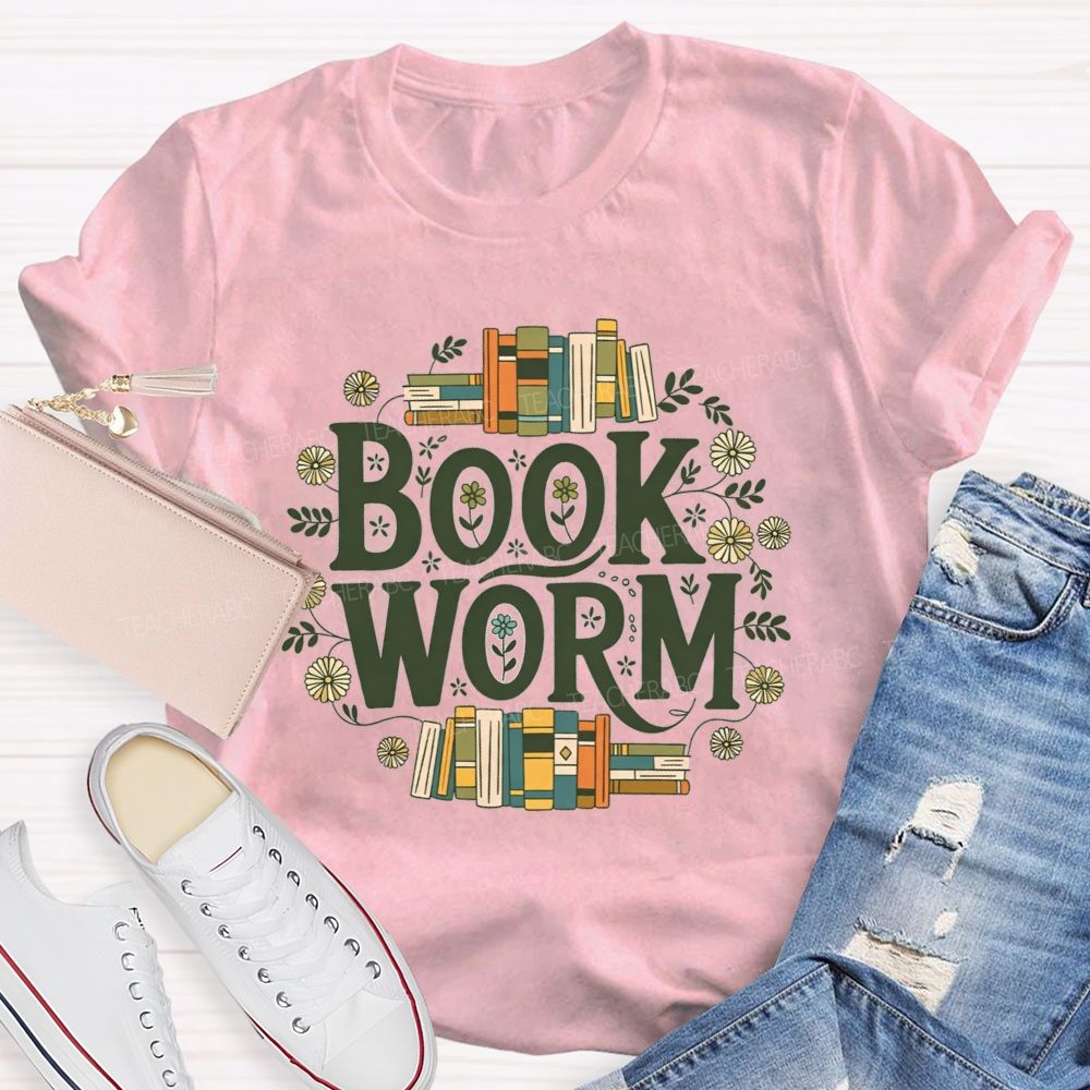Bookworm Reader Vibes Flowers And Endless Reading Teacher T-shirt