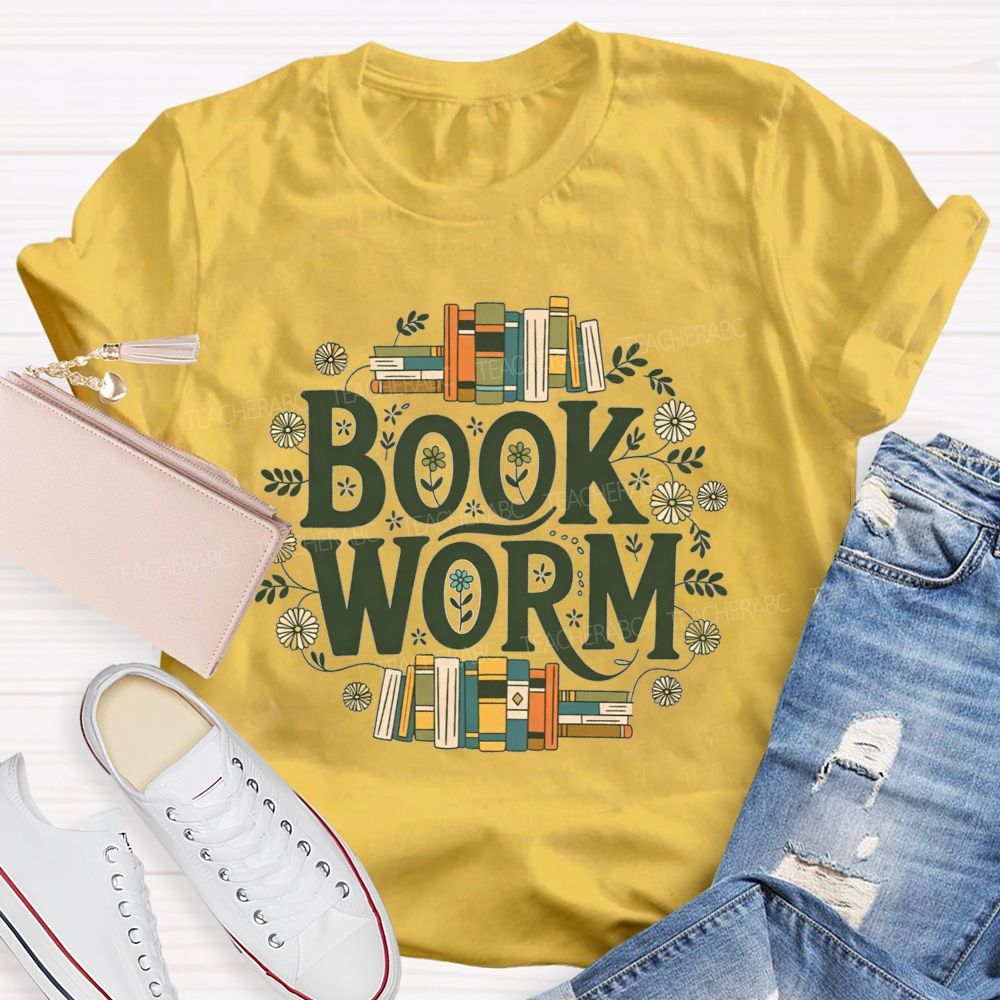 Bookworm Reader Vibes Flowers And Endless Reading Teacher T-shirt