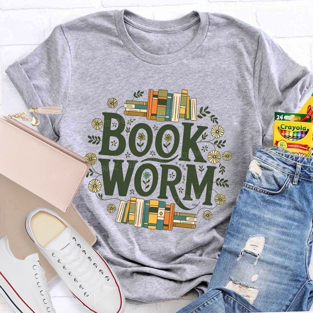 Bookworm Reader Vibes Flowers And Endless Reading Teacher T-shirt