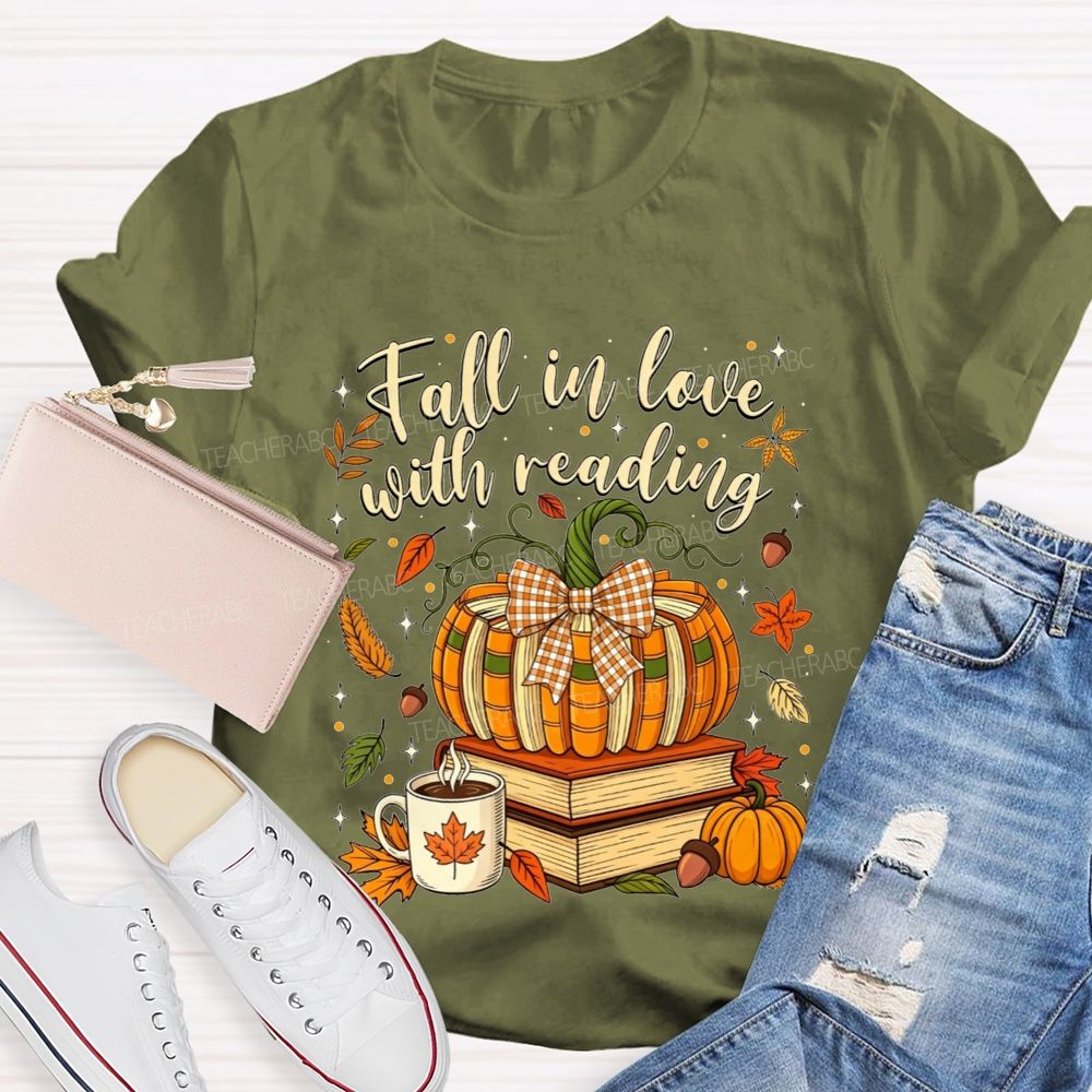Fall In Love With Reading Cozy Autumn Days Spent Reading Books T-shirt