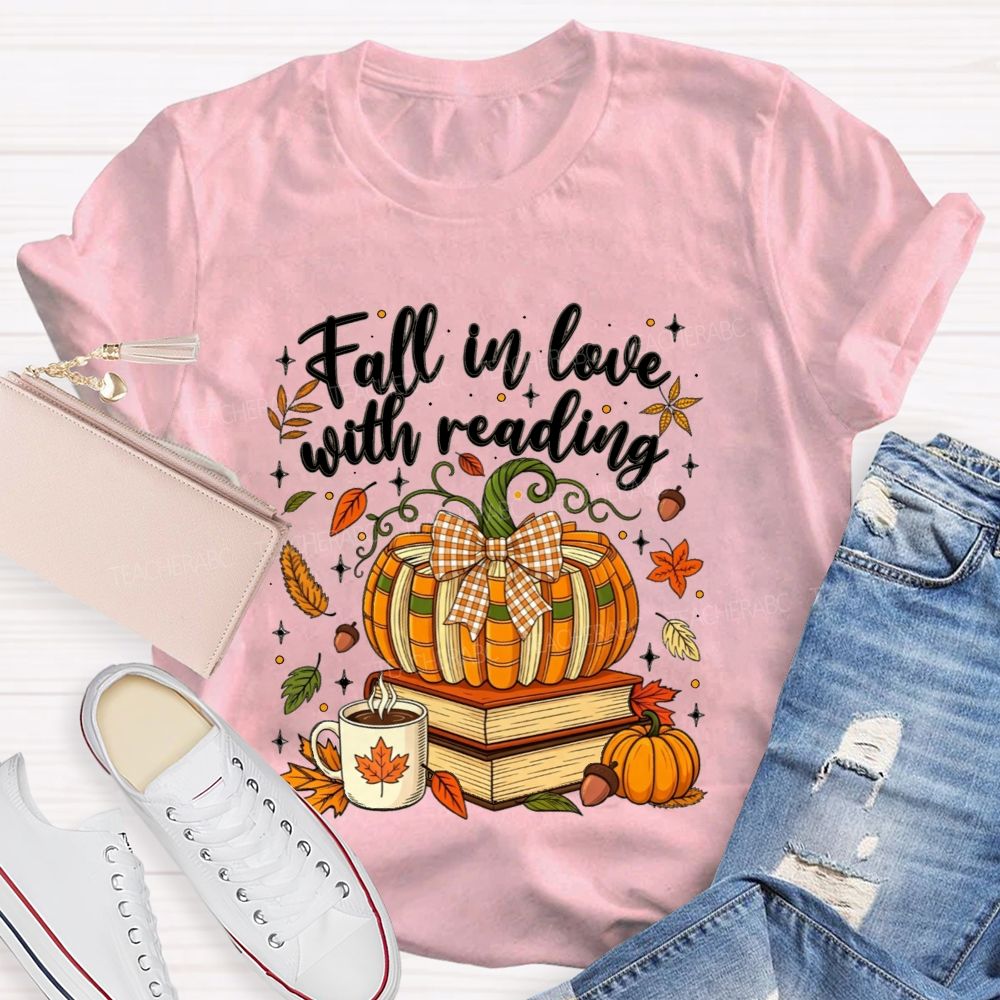 Fall In Love With Reading Cozy Autumn Days Spent Reading Books T-shirt