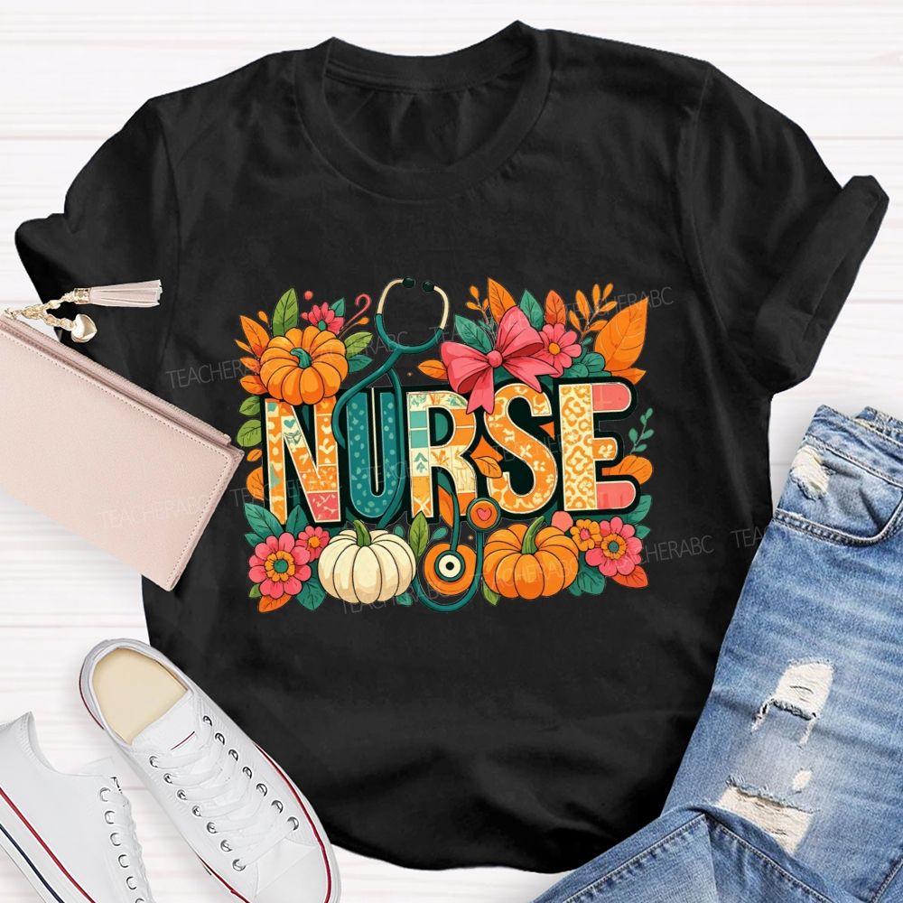 Stethoscope Pumpkins And All‑Fall Nurse Vibes T-shirt