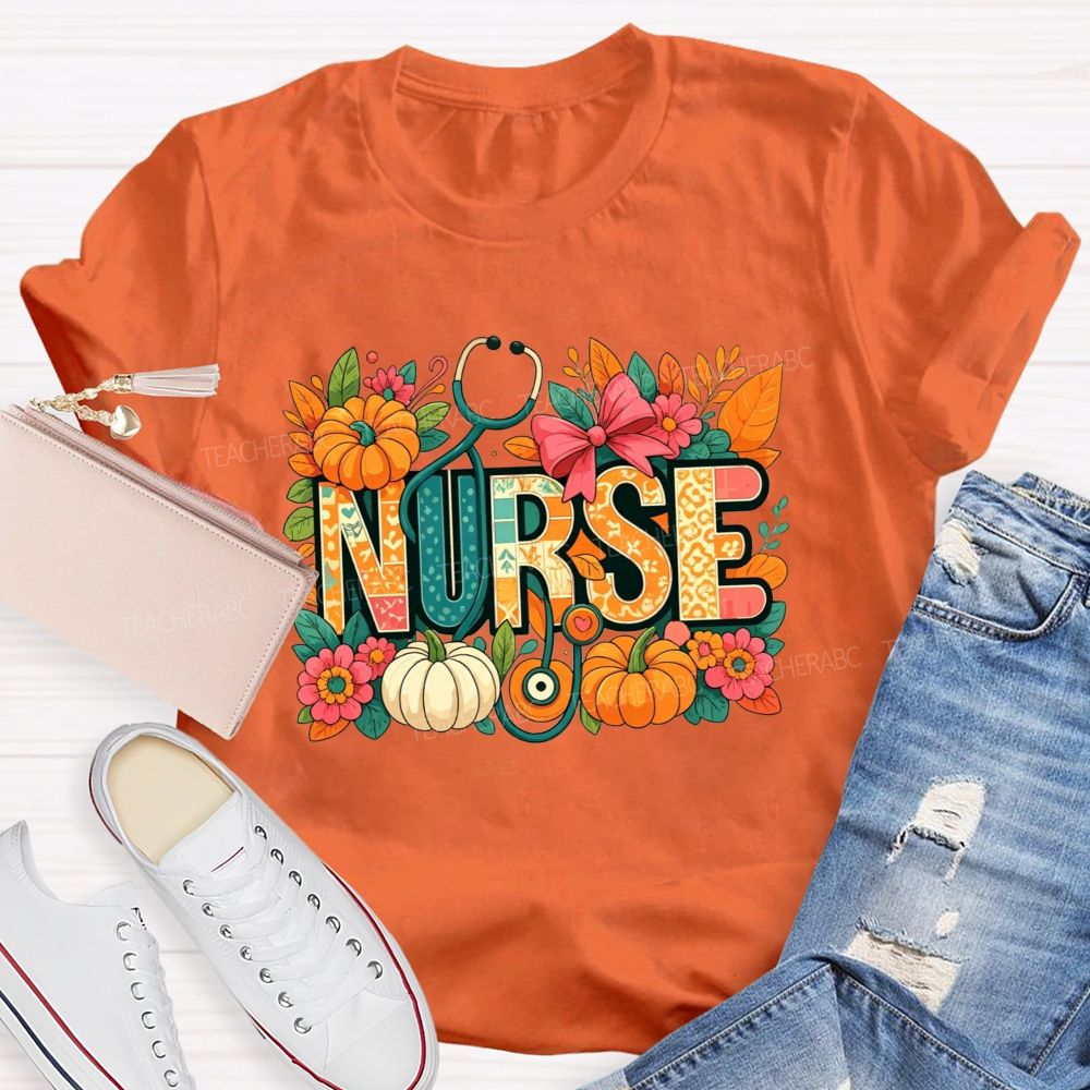 Stethoscope Pumpkins And All‑Fall Nurse Vibes T-shirt