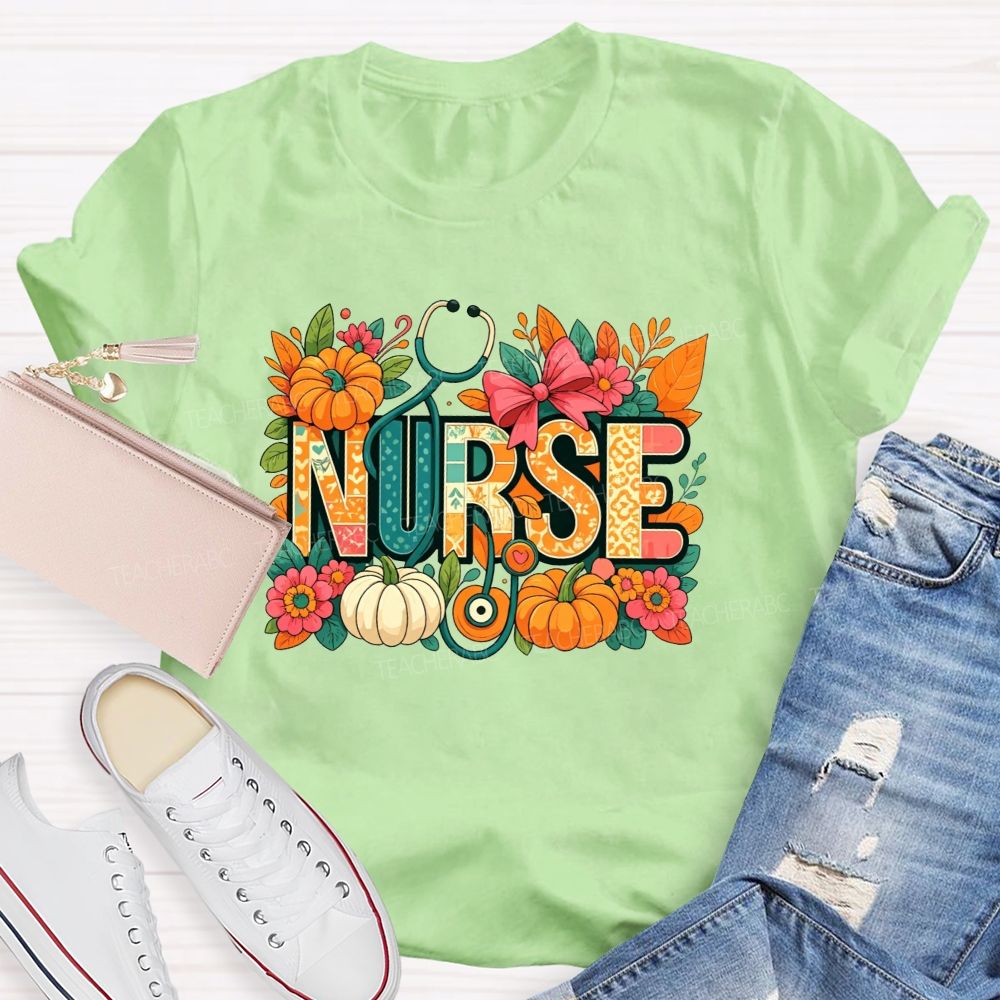 Stethoscope Pumpkins And All‑Fall Nurse Vibes T-shirt