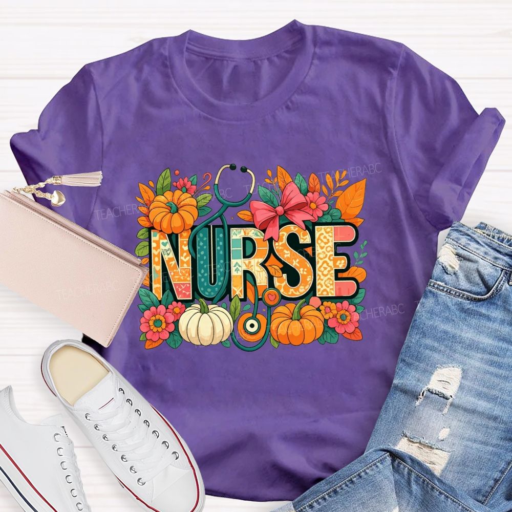 Stethoscope Pumpkins And All‑Fall Nurse Vibes T-shirt