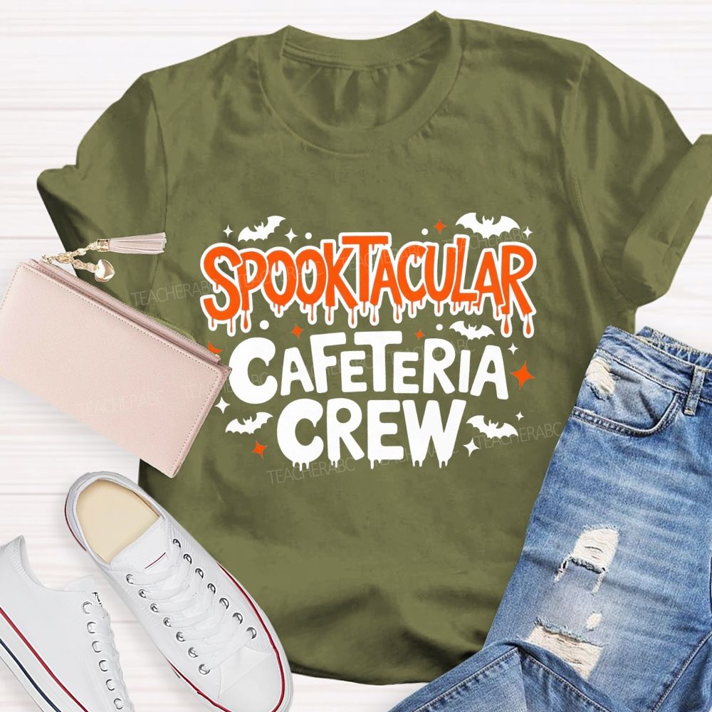 Spooktacular Cafeteria Crew Spooky Vibes In The School Cafeteria T-shirt