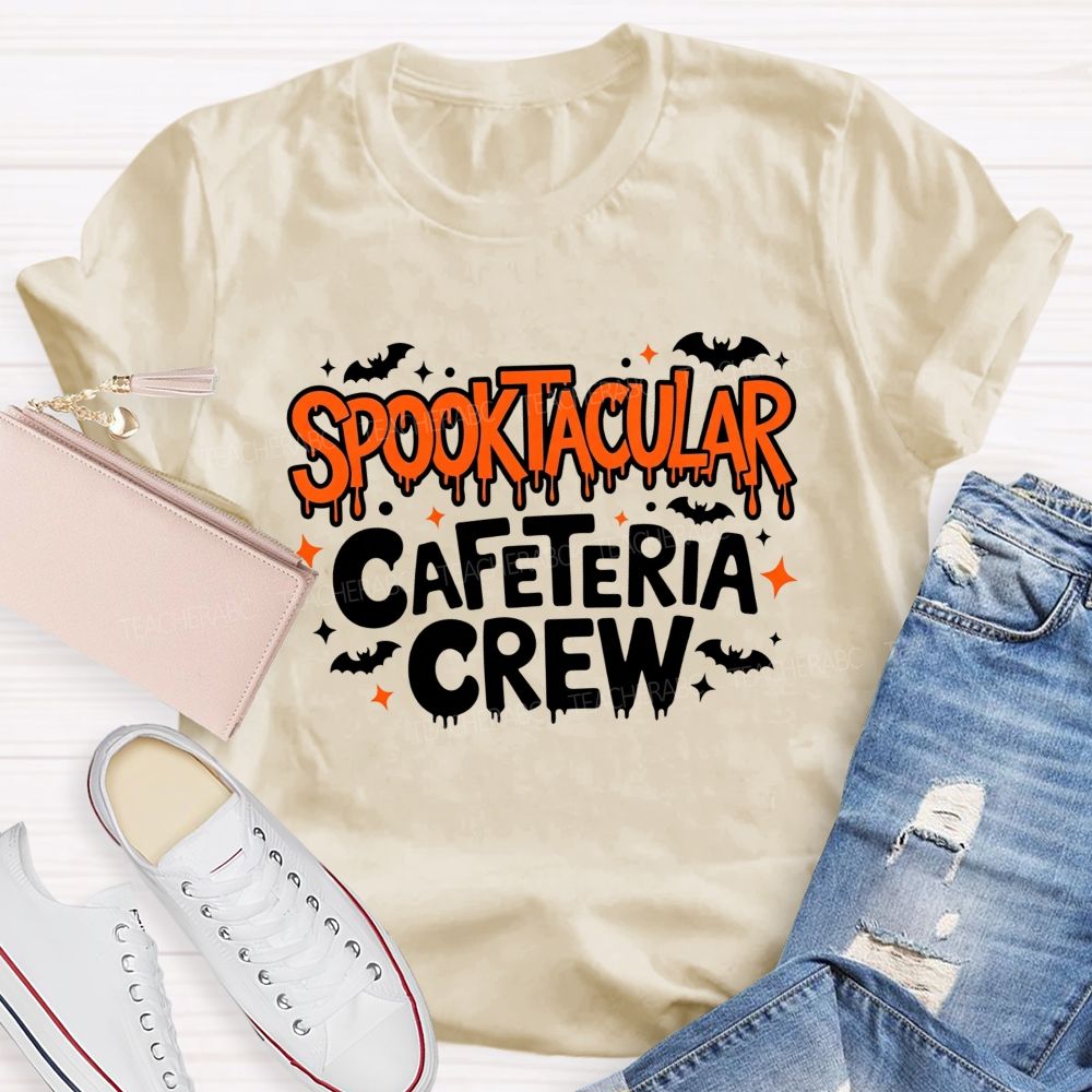 Spooktacular Cafeteria Crew Spooky Vibes In The School Cafeteria T-shirt