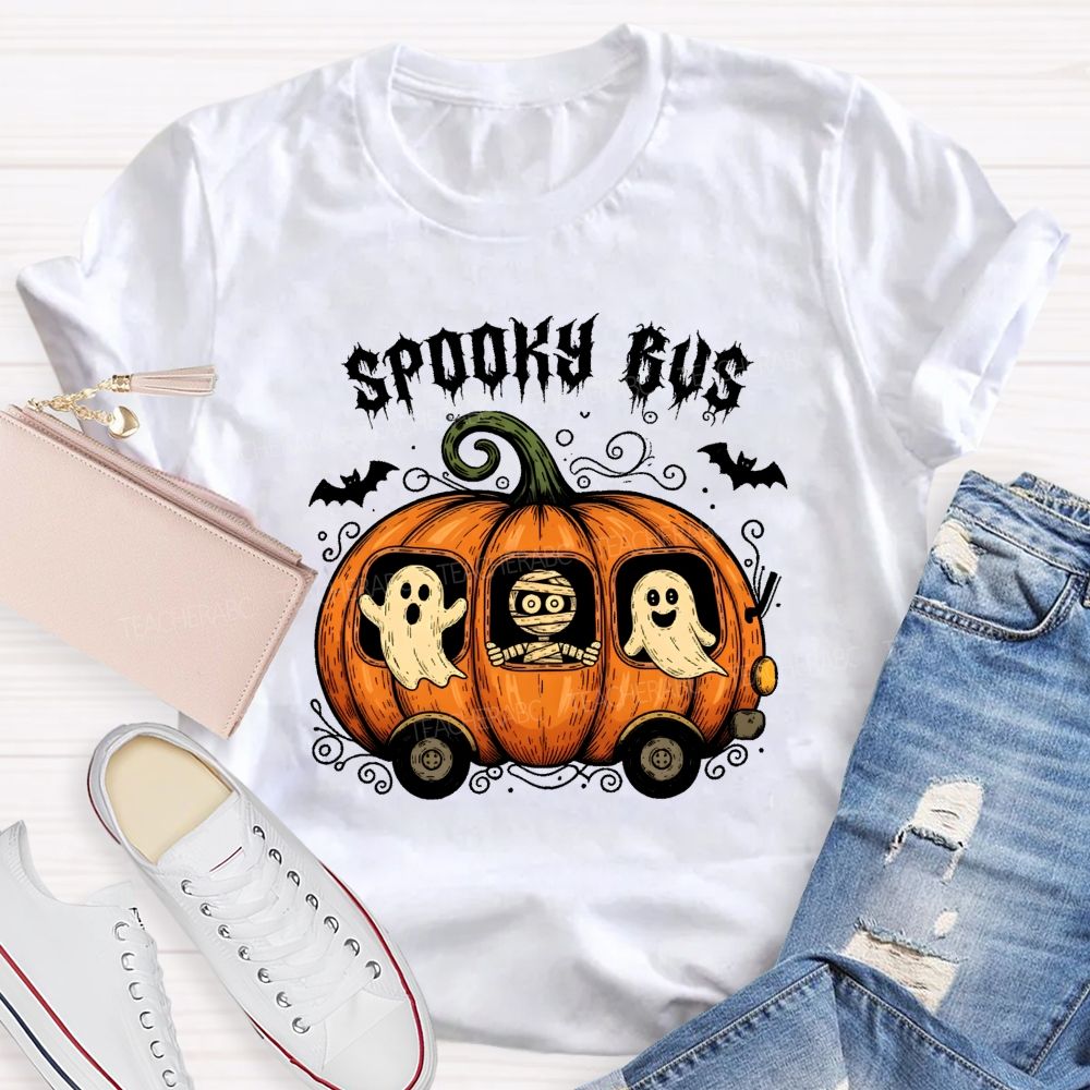 All Aboard The Spooky Pumpkin Bus T-shirt