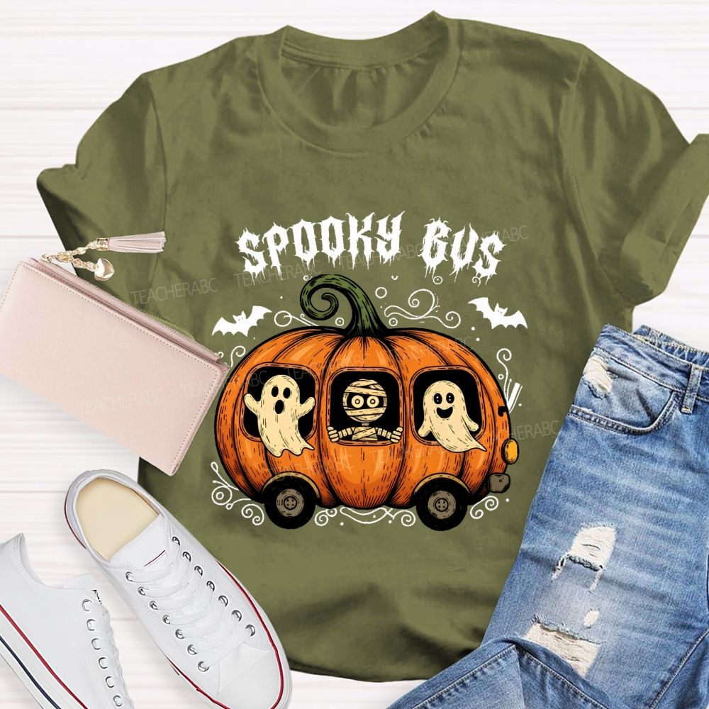 All Aboard The Spooky Pumpkin Bus T-shirt