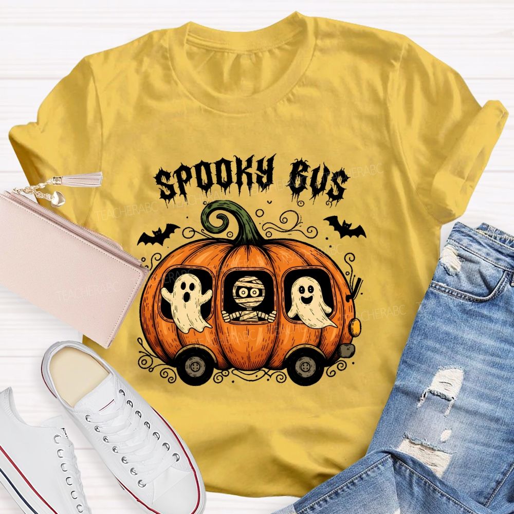 All Aboard The Spooky Pumpkin Bus T-shirt