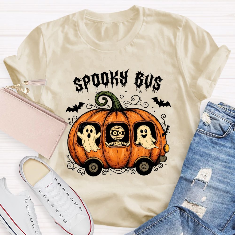 All Aboard The Spooky Pumpkin Bus T-shirt