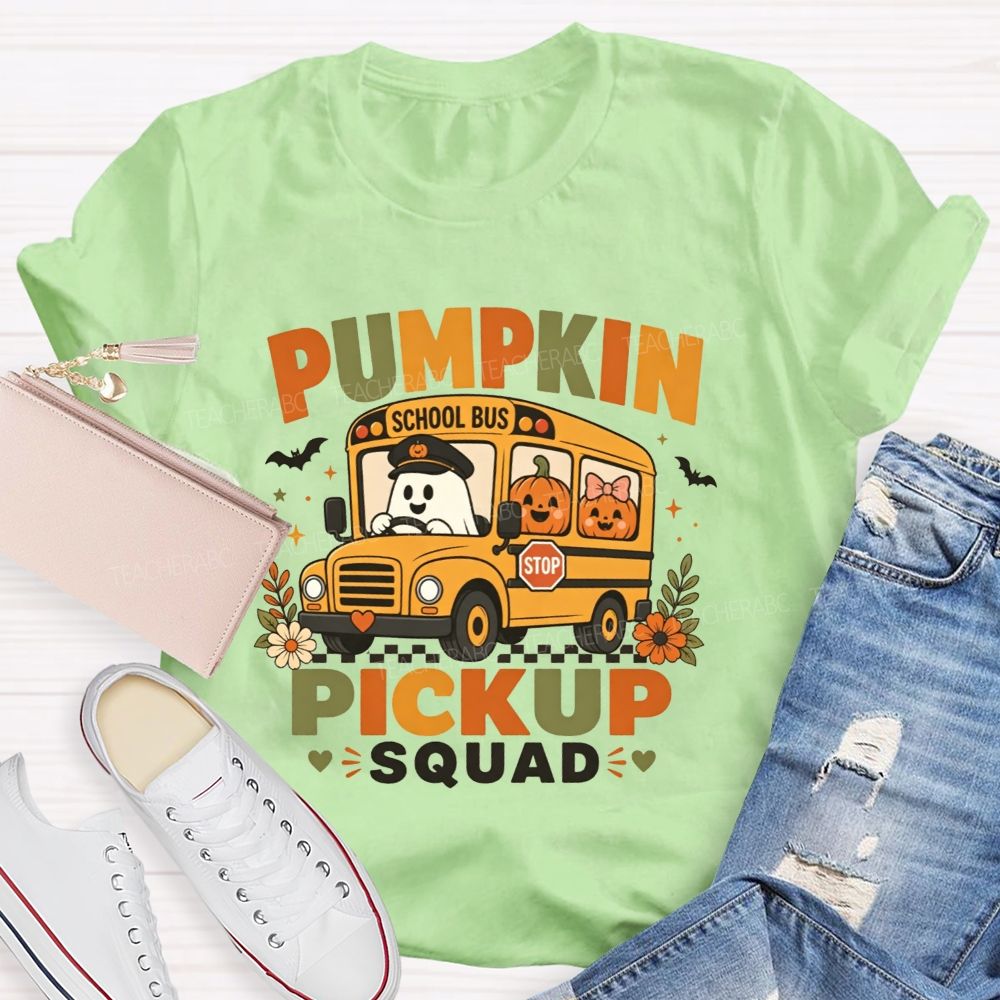 Halloween Pumpkin Pickup Squad Fall Bus Vibes T-shirt
