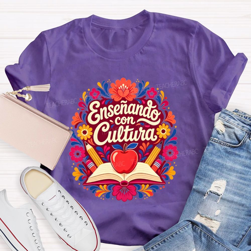 EnseñAndo Con Cultura Spanish Maestra Teacher T-shirt