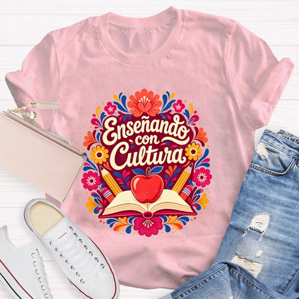 EnseñAndo Con Cultura Spanish Maestra Teacher T-shirt