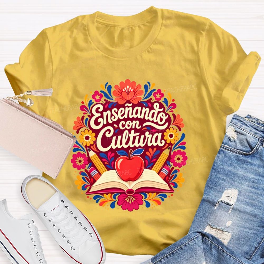 EnseñAndo Con Cultura Spanish Maestra Teacher T-shirt