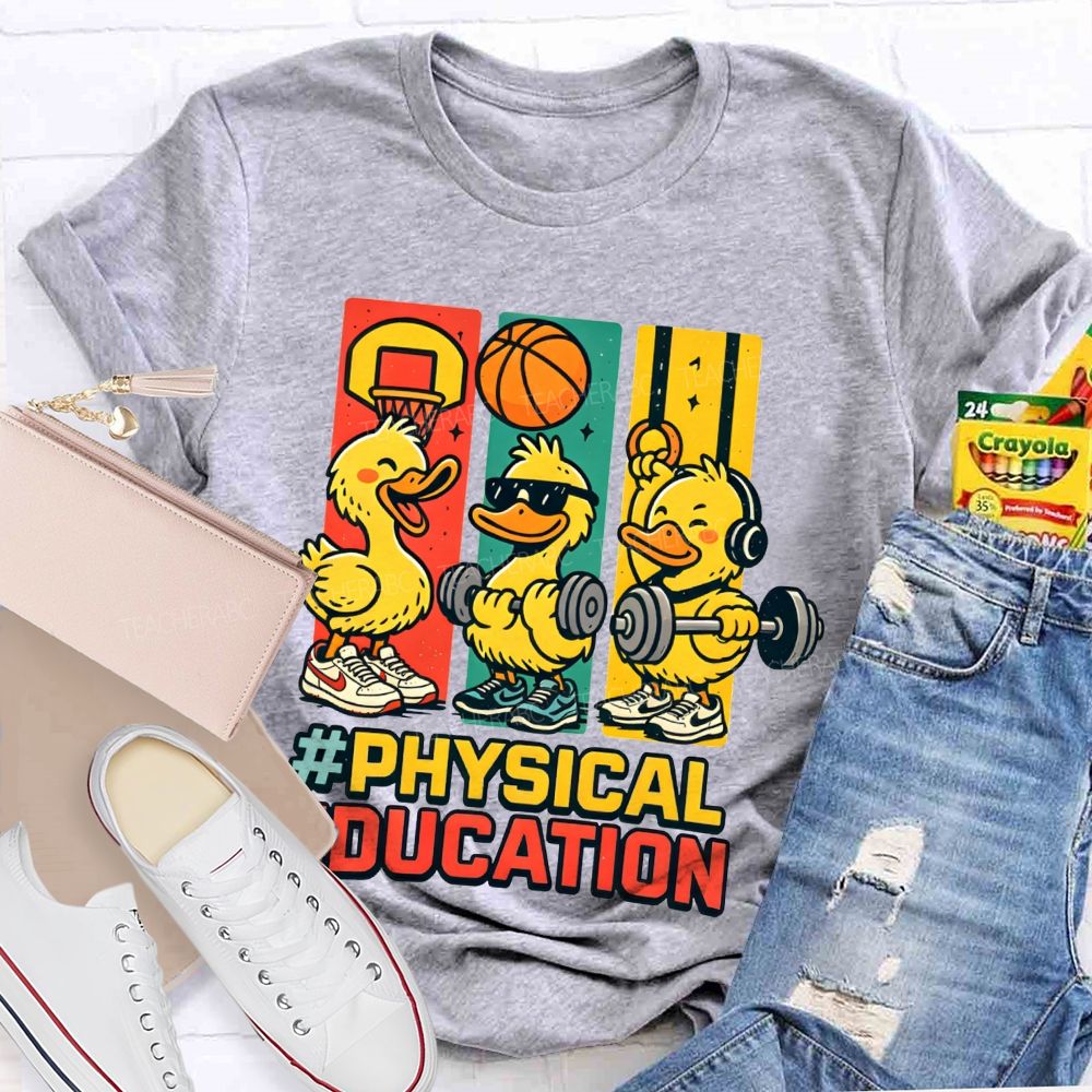 Physical Education Cute Duck Teacher T-shirt